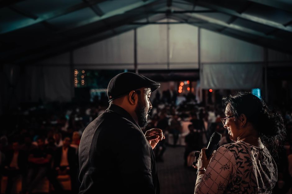 Speaker on stage
